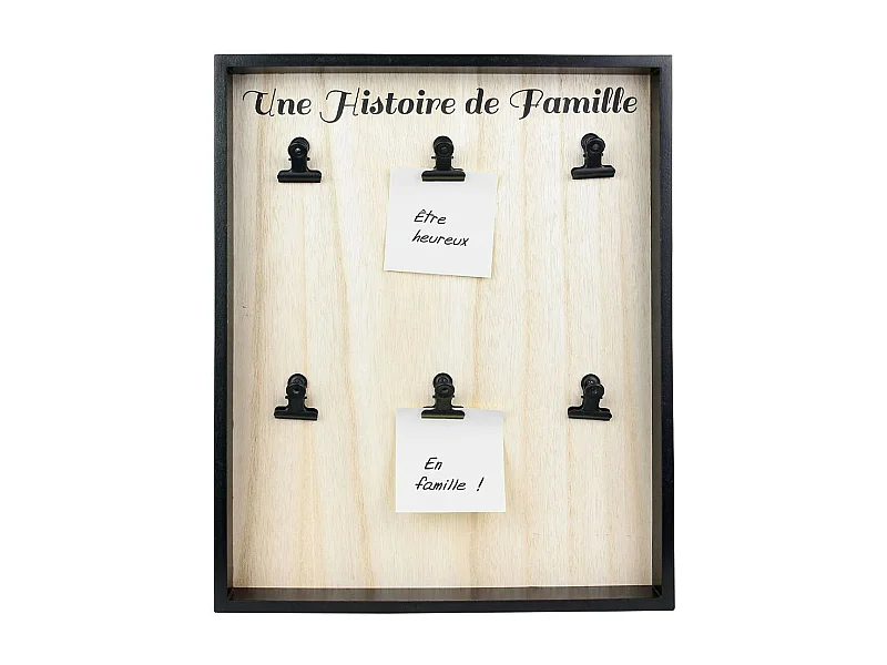 Porte Photo 6 Pinces "Clipboard" 38cm Noir