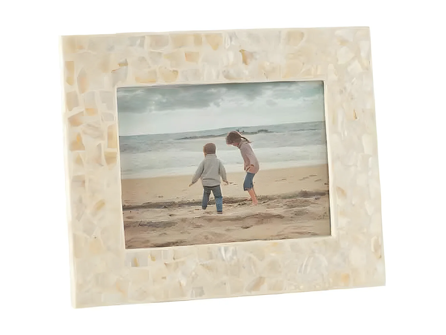 Cadre Photo en Bois Déco "Nuye" 12x17cm Ivoire