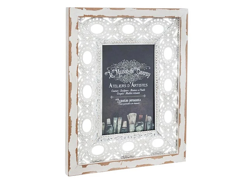 Cadre Photo Déco "Gaverny" 10x15cm Blanc