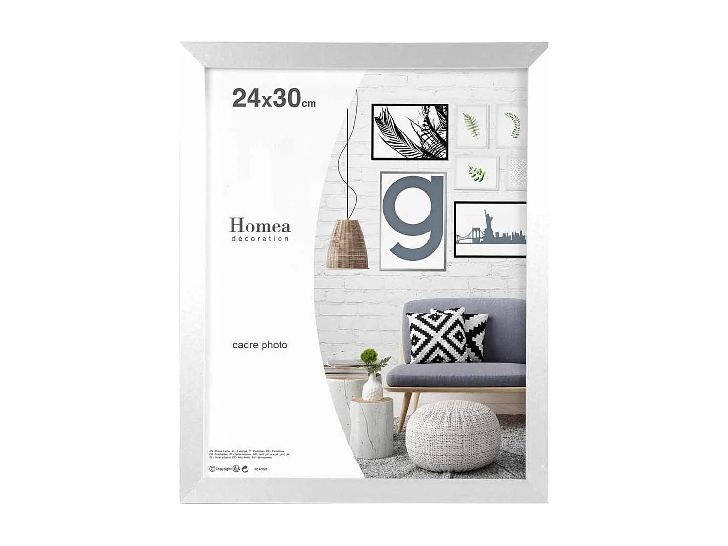 Cadre Photo Déco "Loft" 24x30cm Argent