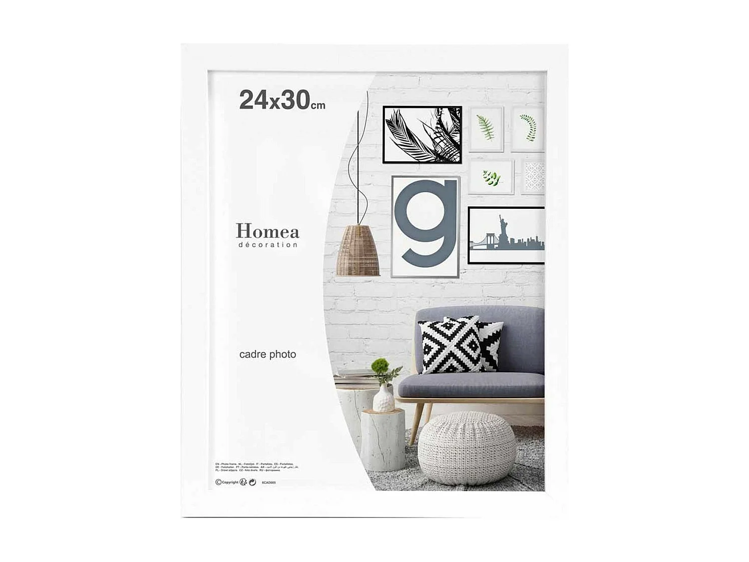 Cadre Photo Déco "Loft" 24x30cm Blanc