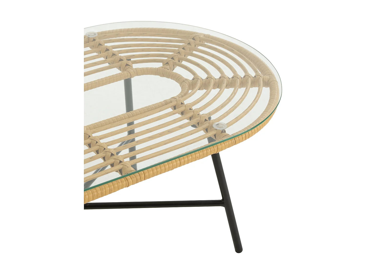 Table Basse de Jardin "Celeste" 90cm Naturel & Noir