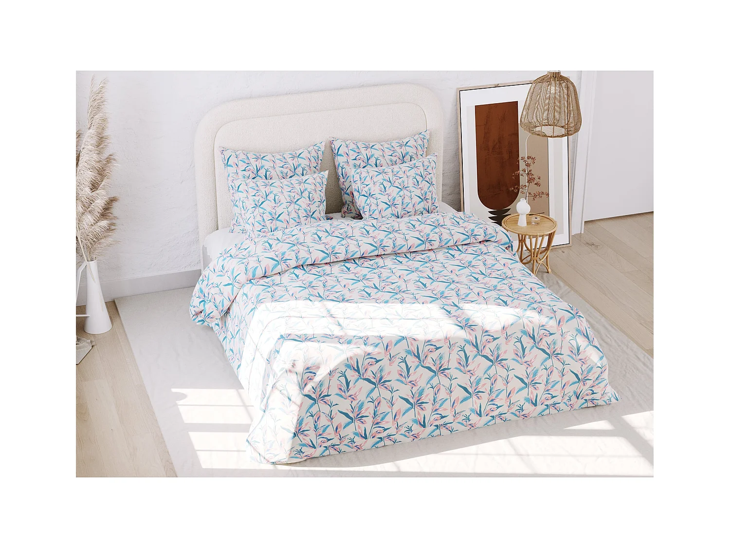 Ensemble housse de couette 240*220cm 2 taies d'oreiller 63x63cm