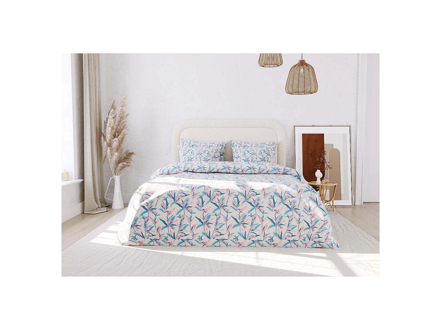 Ensemble housse de couette 240*220cm 2 taies d'oreiller 63x63cm
