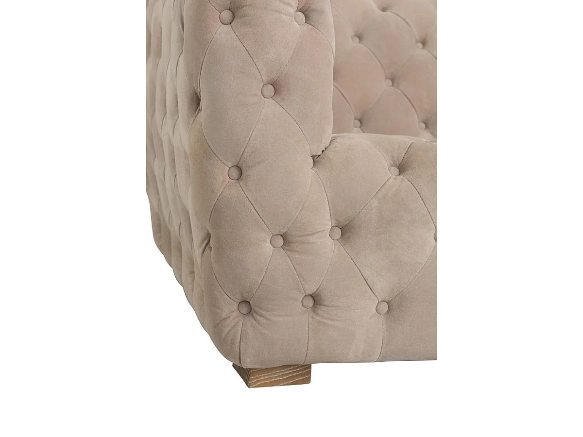 Sulli 3-zitsbank met beige knopen