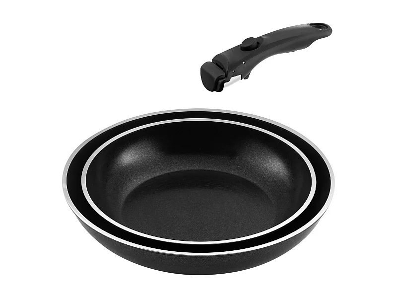 Arom - Série 2 poêles 22 et 26 cm avec poignée amovible