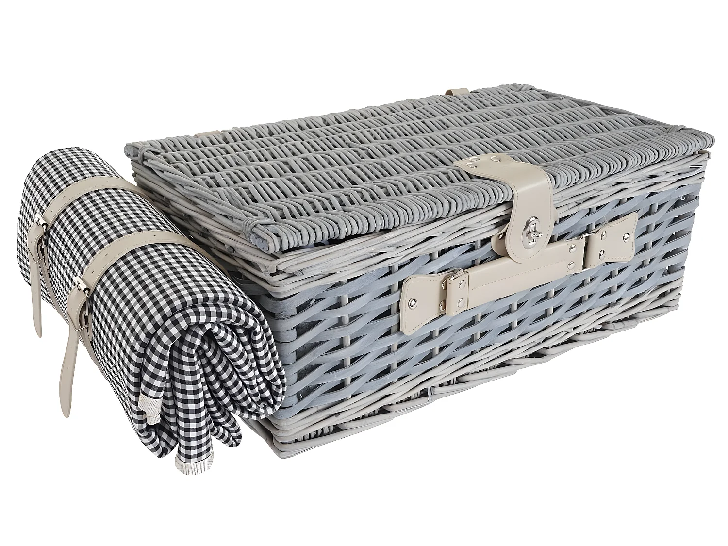 Panier pique-nique noir et verre blanche DIV04016