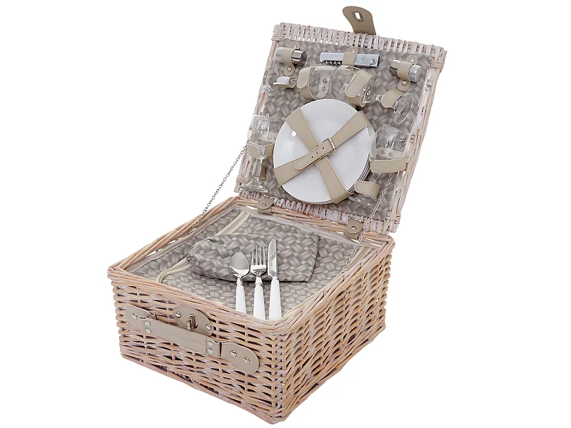 Panier pique-nique pour 4 verre argenté DIV04032