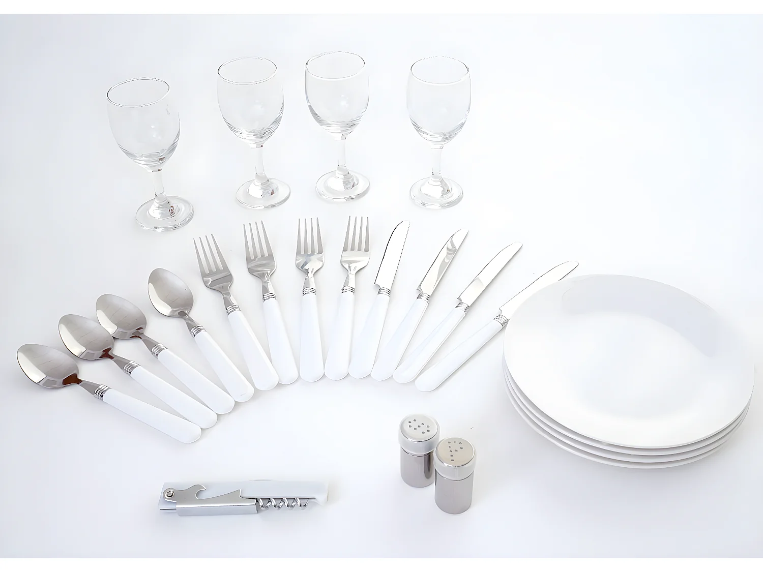 Panier pique-nique pour 4 verre argenté DIV04032