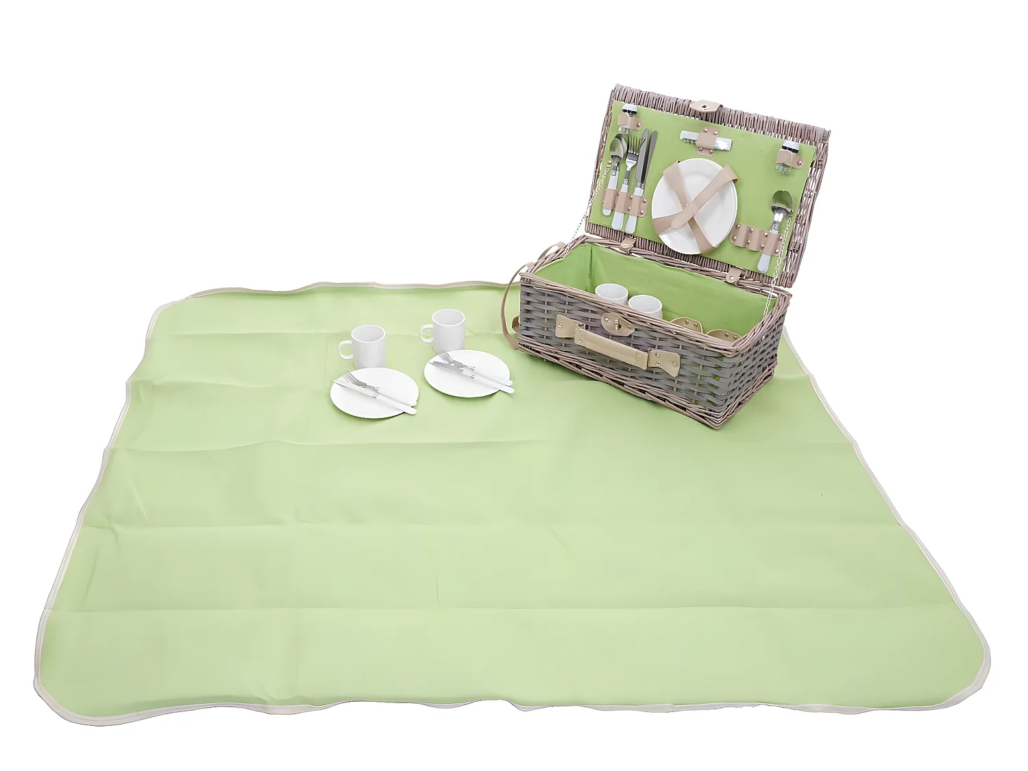 Panier pique-nique pour 4 argenté 50 x 31 x 19 cm DIV04030