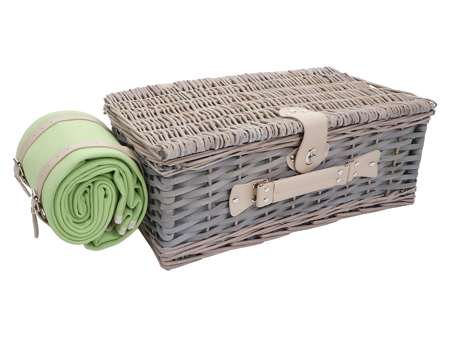 Panier pique-nique pour 4 argenté 50 x 31 x 19 cm DIV04030