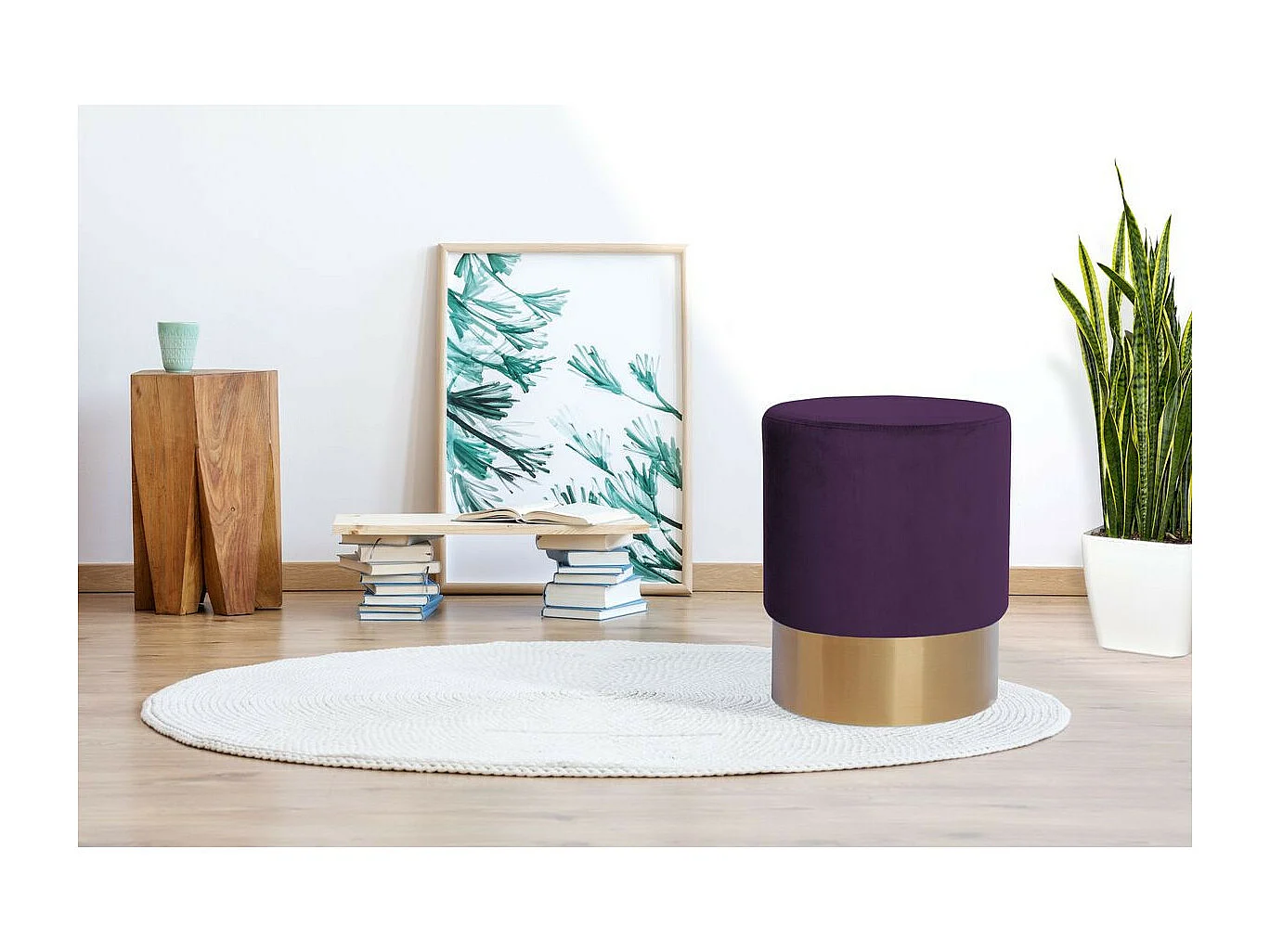 Pouf Rond Design "Nano" 42cm Violet