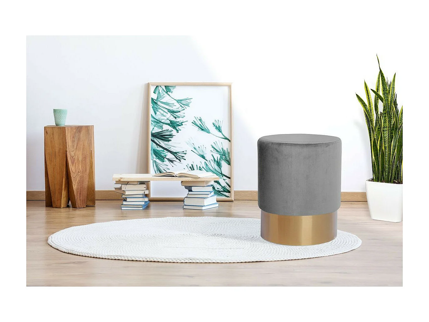 Pouf Rond Design "Nano" 42cm Gris