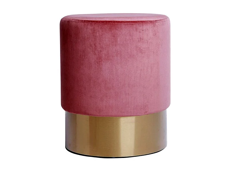 Pouf Rond Design "Nano" 42cm Rose Foncé