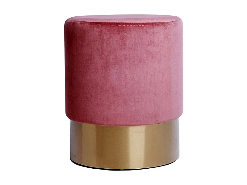 Pouf Rond Design "Nano" 42cm Rose Foncé