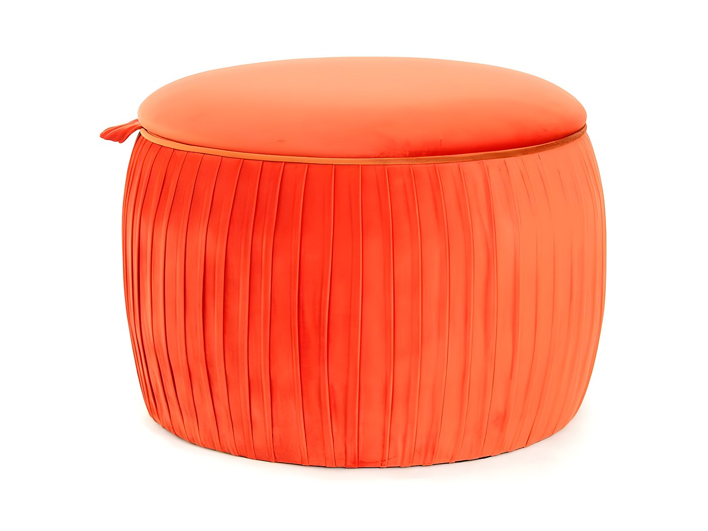 Pouf & Coffre de Rangement "Adorée" 63cm Orange