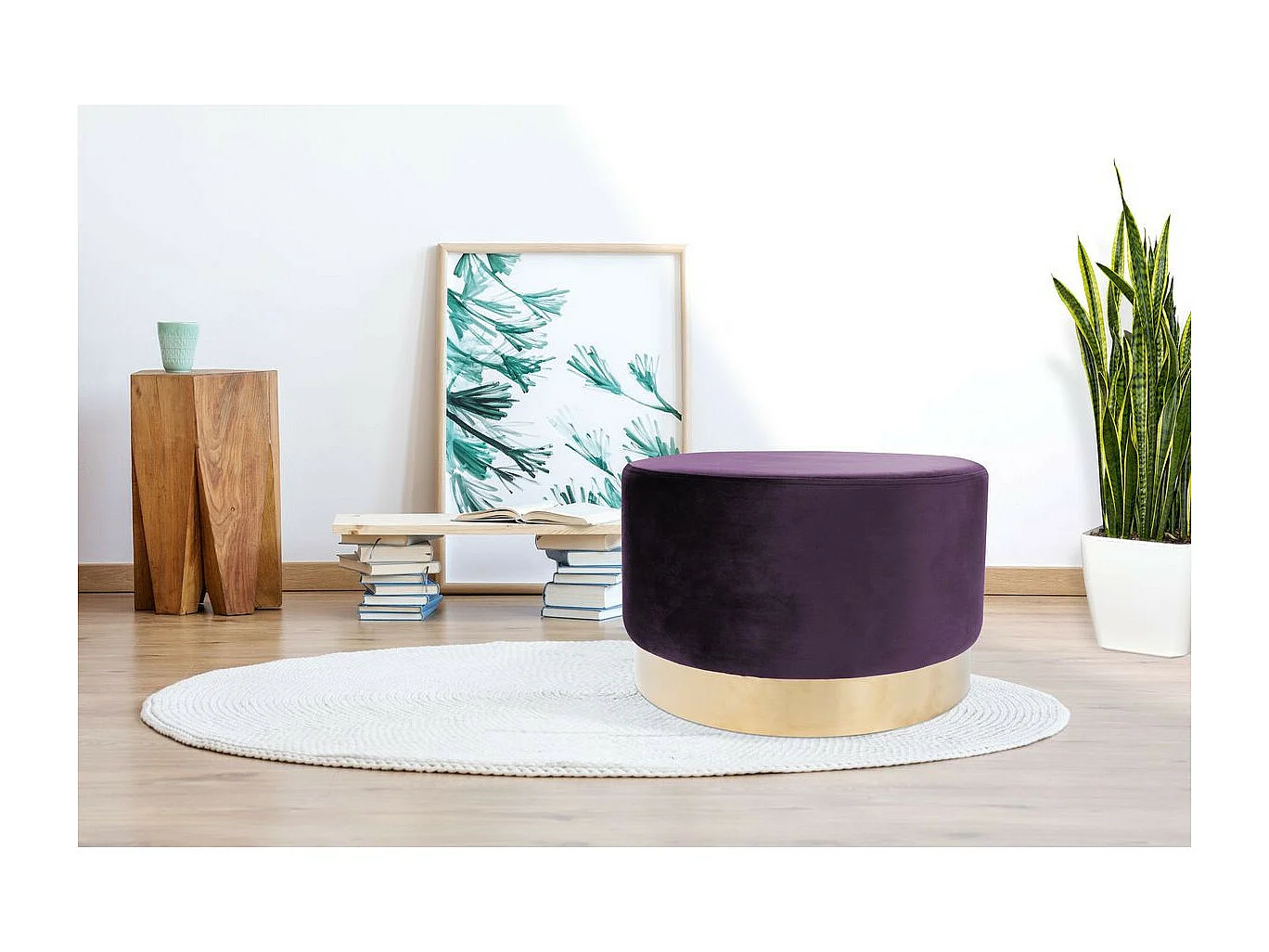 Pouf Rond Déco "Nano" 55cm Violet