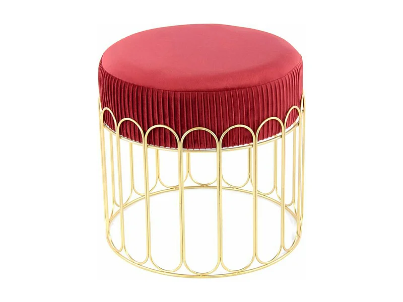 Pouf Rond Design "Cleopatra" 39cm Bordeaux