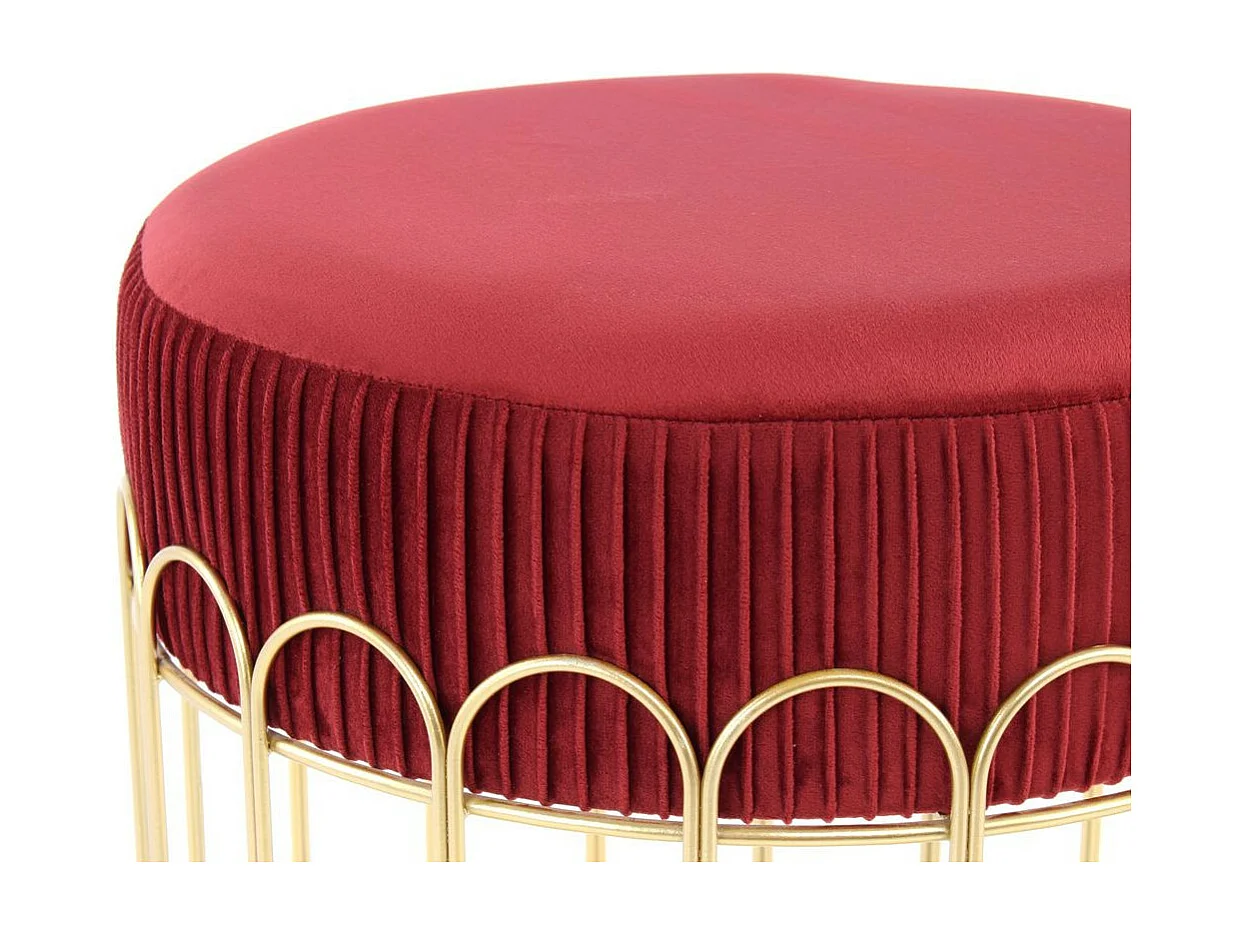 Pouf Rond Design "Cleopatra" 39cm Bordeaux