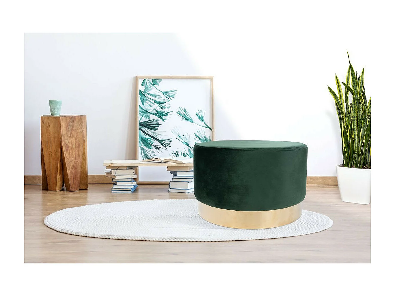 Pouf Rond Déco "Nano" 55cm Vert