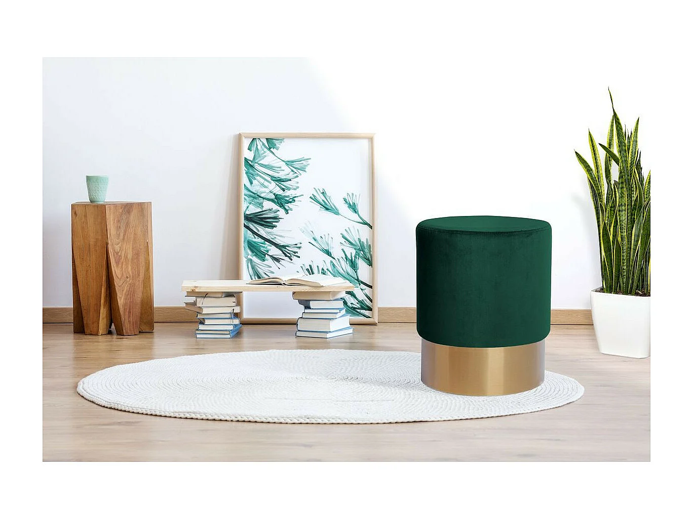 Pouf Rond Design "Nano" 42cm Vert