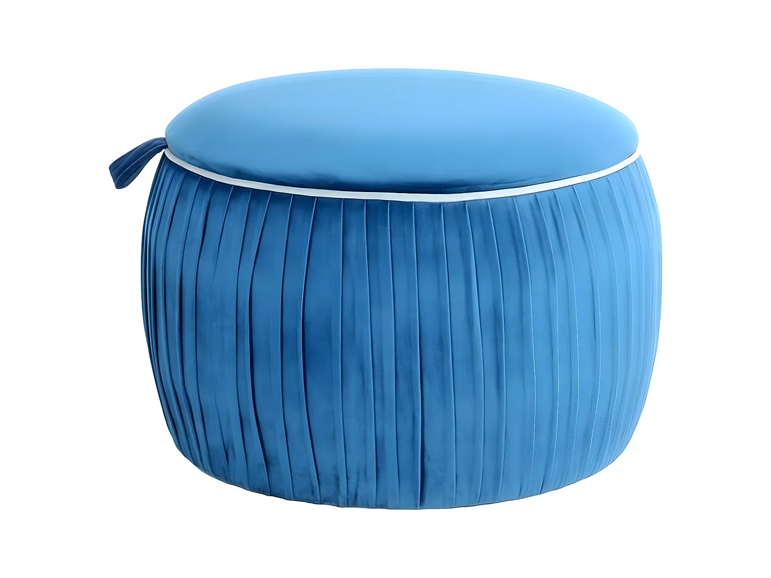 Pouf & Coffre de Rangement "Adorée" 63cm Bleu
