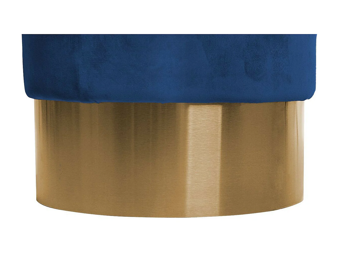 Pouf Rond Design "Nano" 42cm Bleu Foncé
