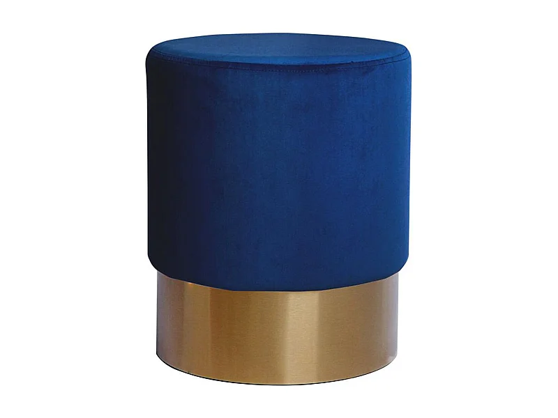 Pouf Rond Design "Nano" 42cm Bleu Foncé