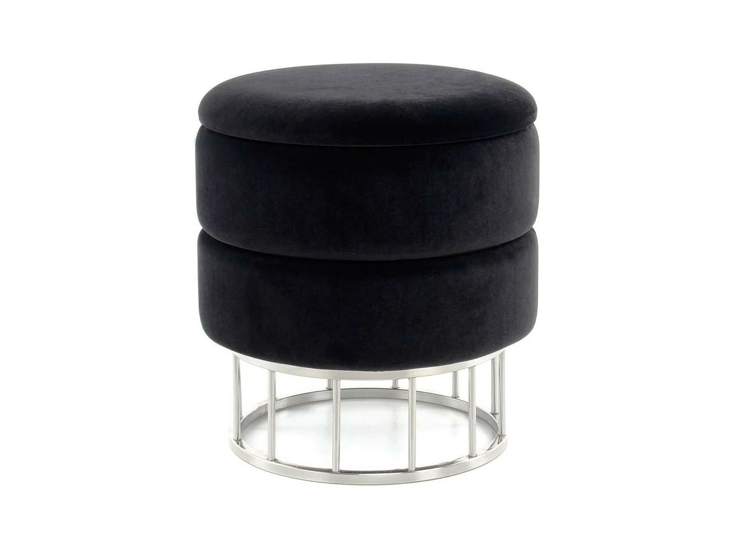 Pouf & Coffre de Rangement "Zéro" 41cm Noir