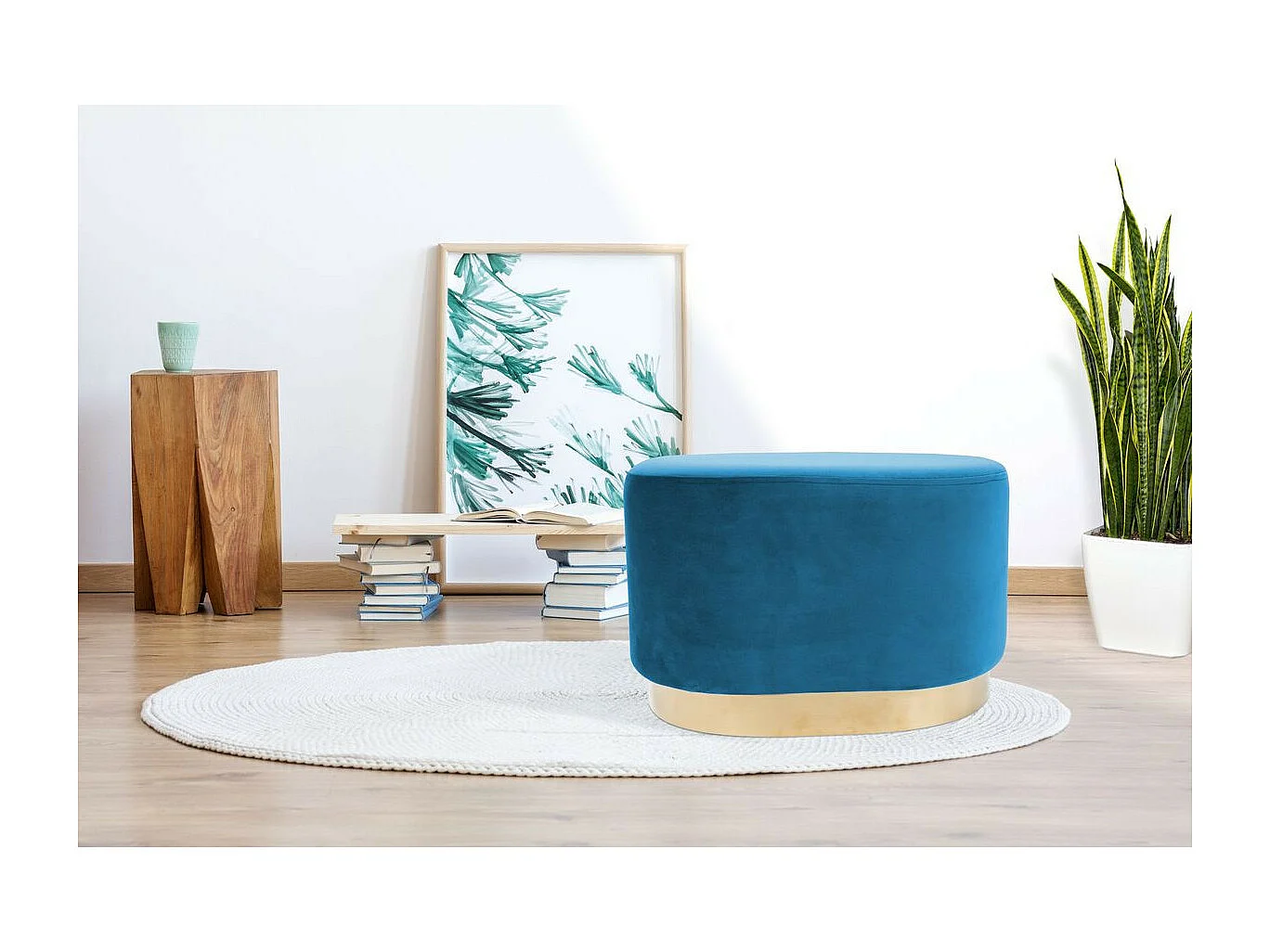 Pouf Design "Nano" 55cm Bleu