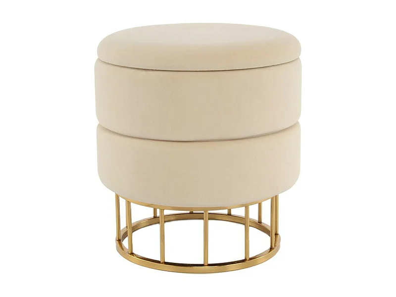 Pouf & Coffre de Rangement "Zéro" 41cm Ivoire
