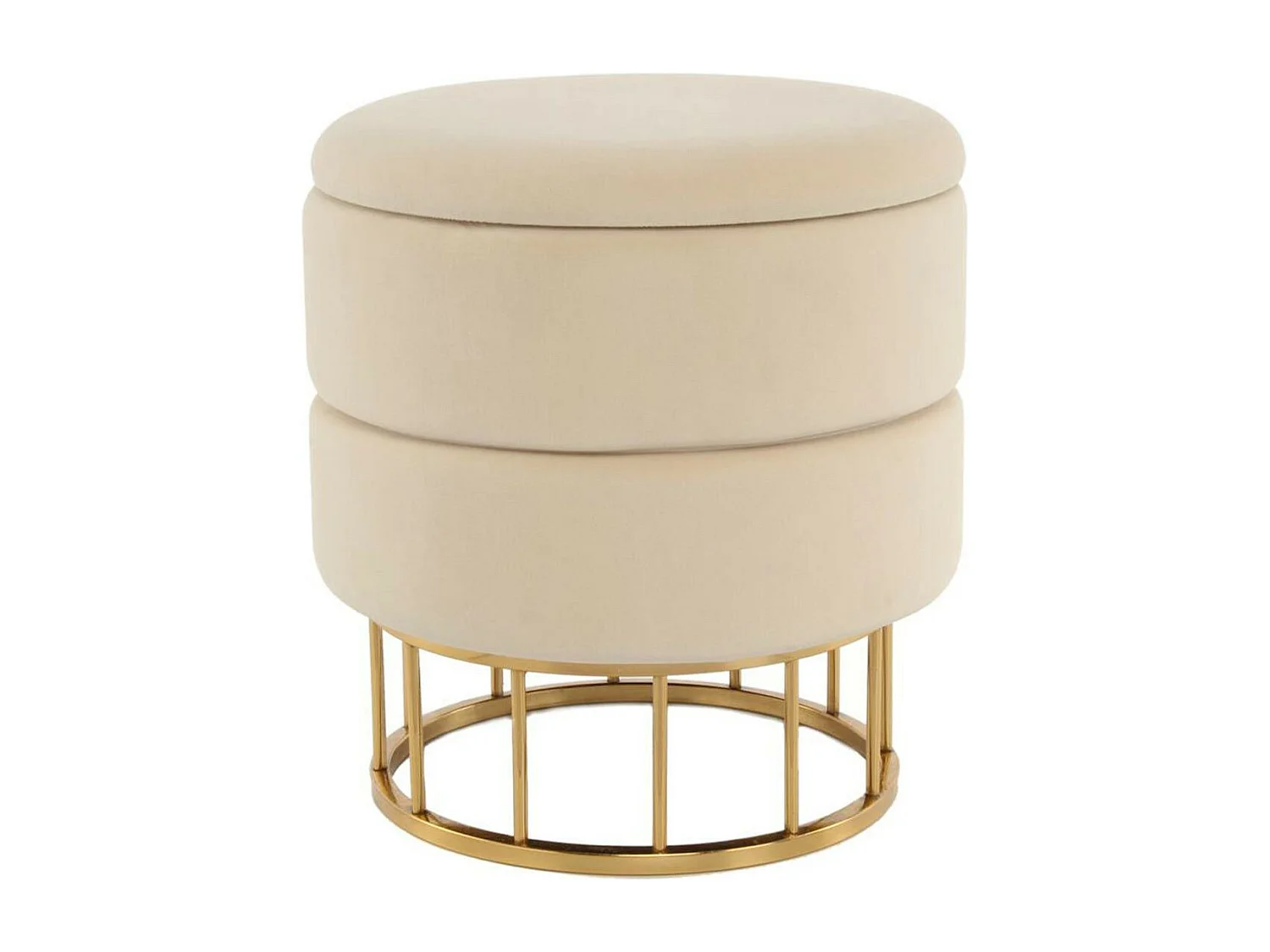 Pouf & Coffre de Rangement "Zéro" 41cm Ivoire