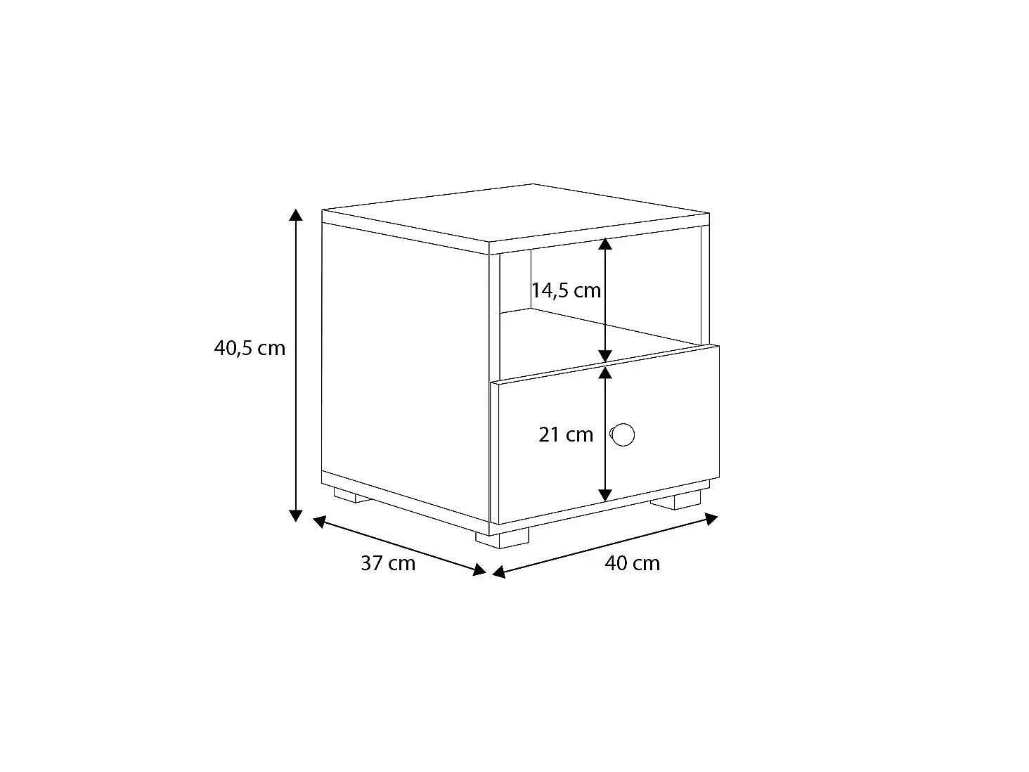 Table de chevet Emi blanc