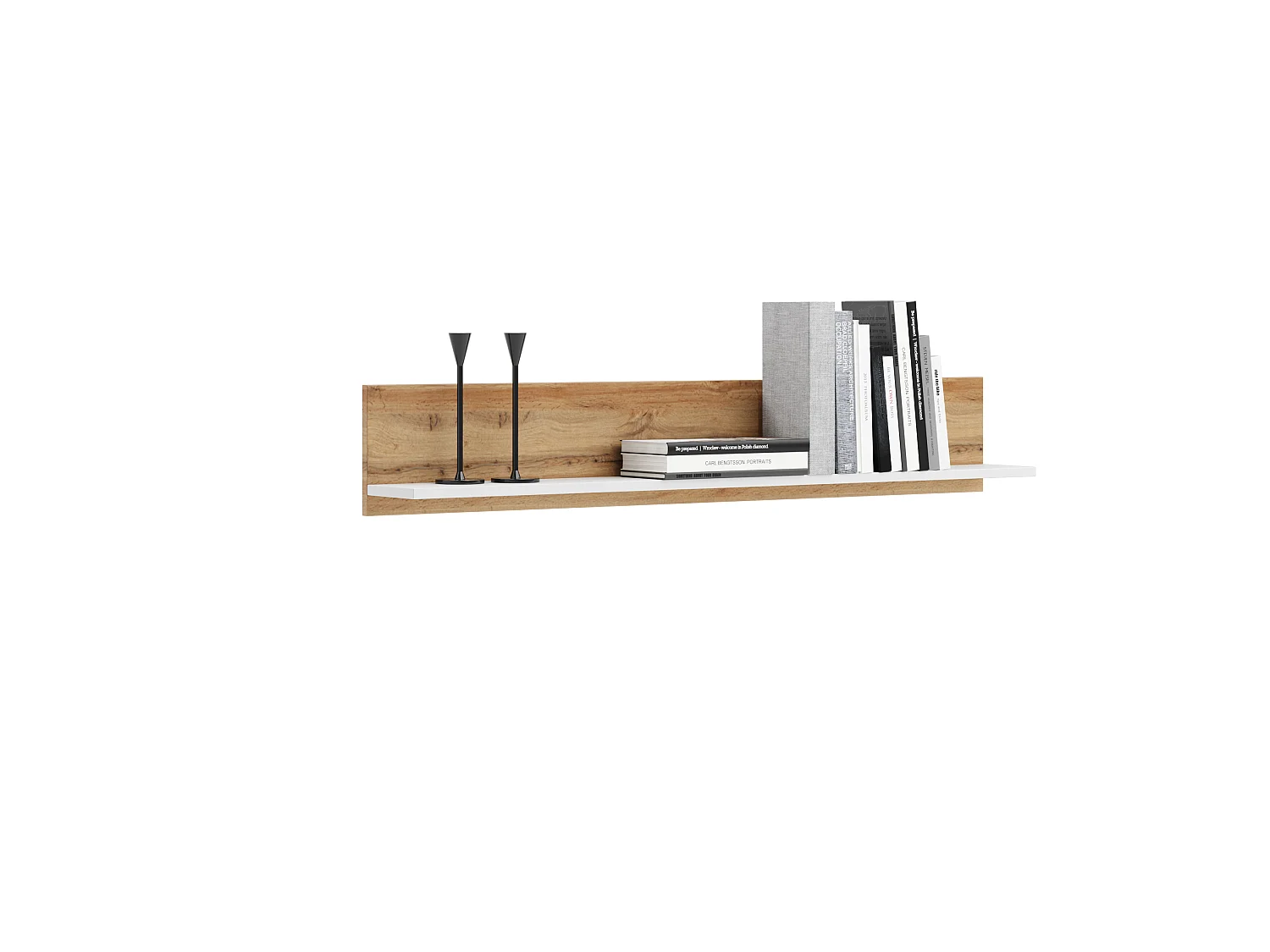 Étagère murale 100 cm - chêne artisanal or/blanc