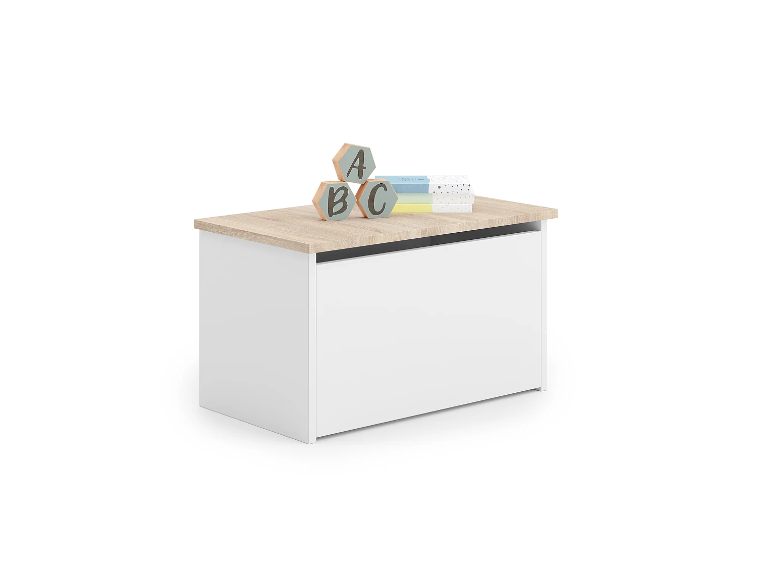 Coffre à jouets Daria blanc/chêne sonoma