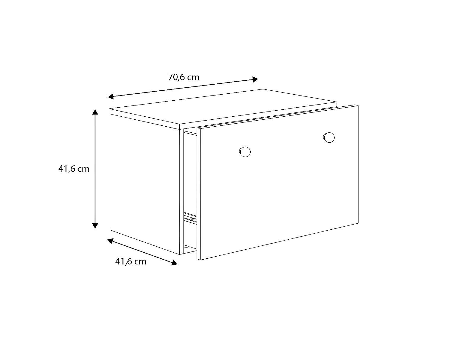 Coffre à jouets Inga blanc - poignées grises