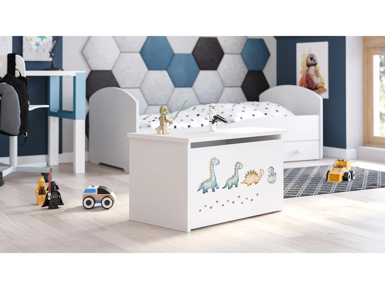 Coffre à jouets Daria avec graphismes pour enfants