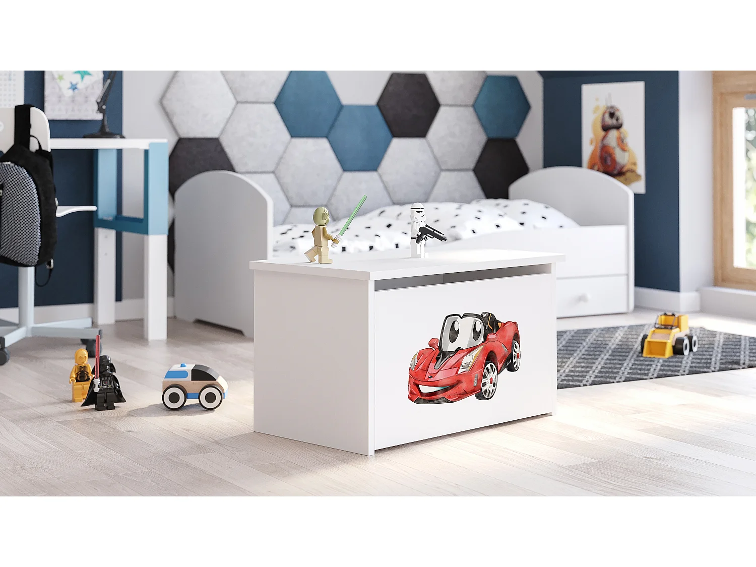 Coffre à jouets Daria avec graphismes pour enfants