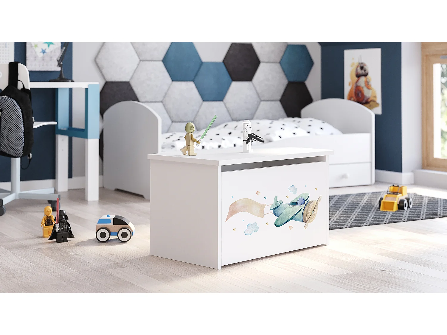 Coffre à jouets Daria avec graphismes pour enfants