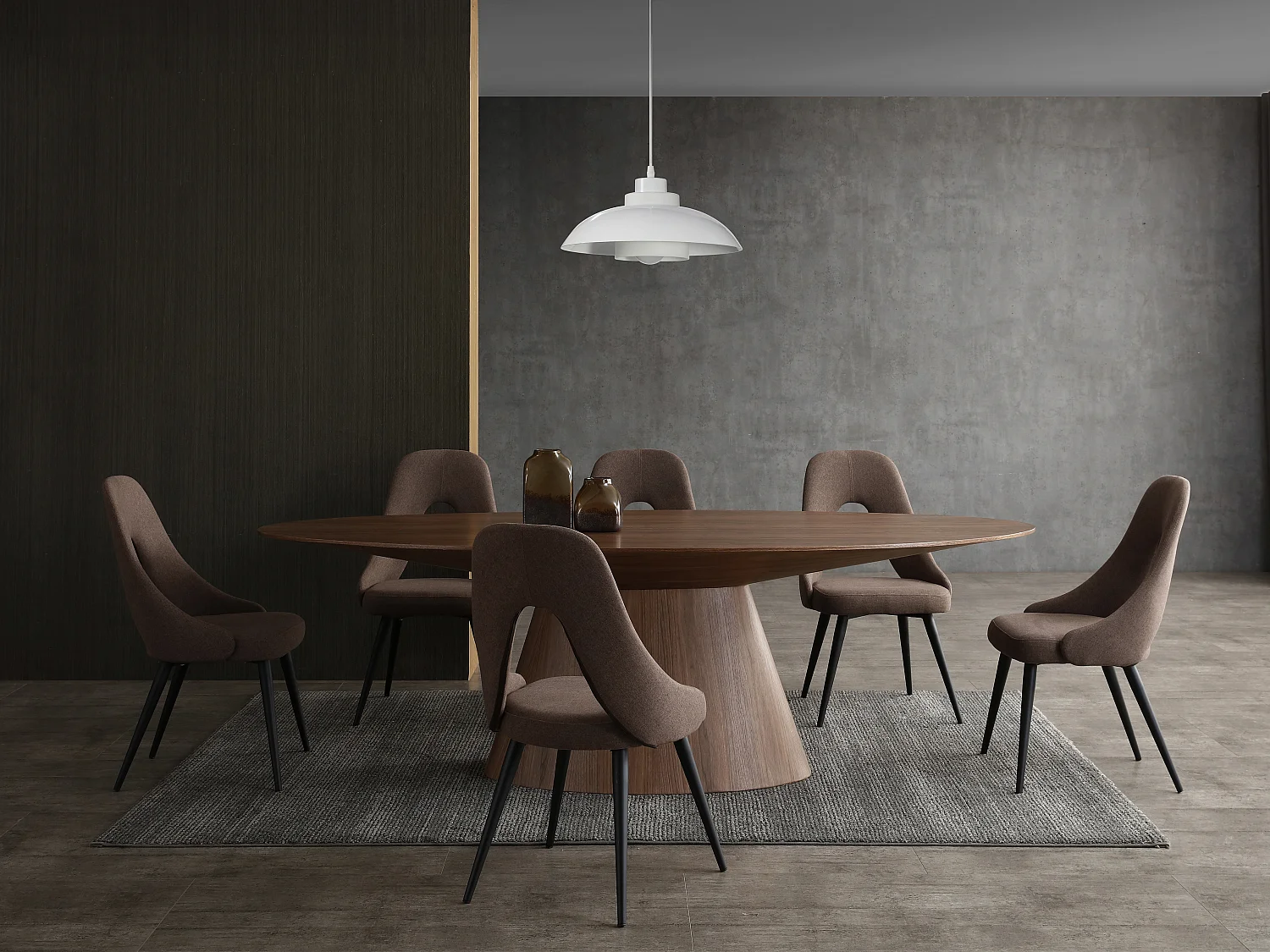 Suspension en métal  - D. 34 x H. 120 cm - Blanc - BRILIVA