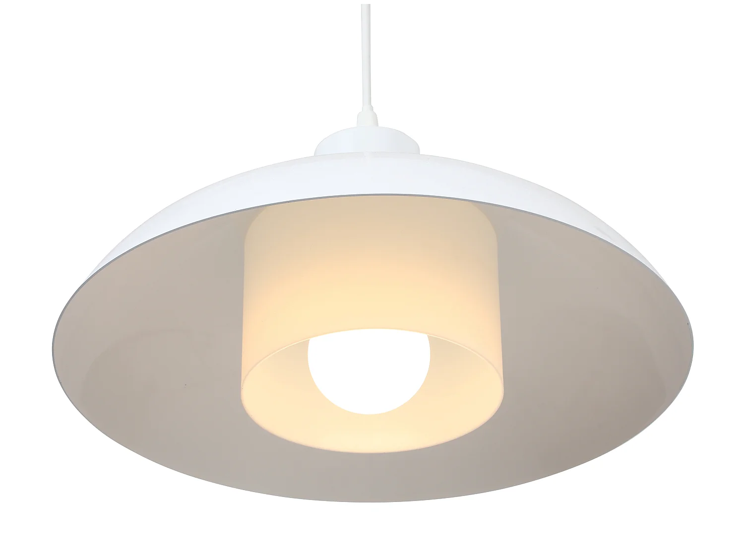 Suspension en métal  - D. 34 x H. 120 cm - Blanc - BRILIVA