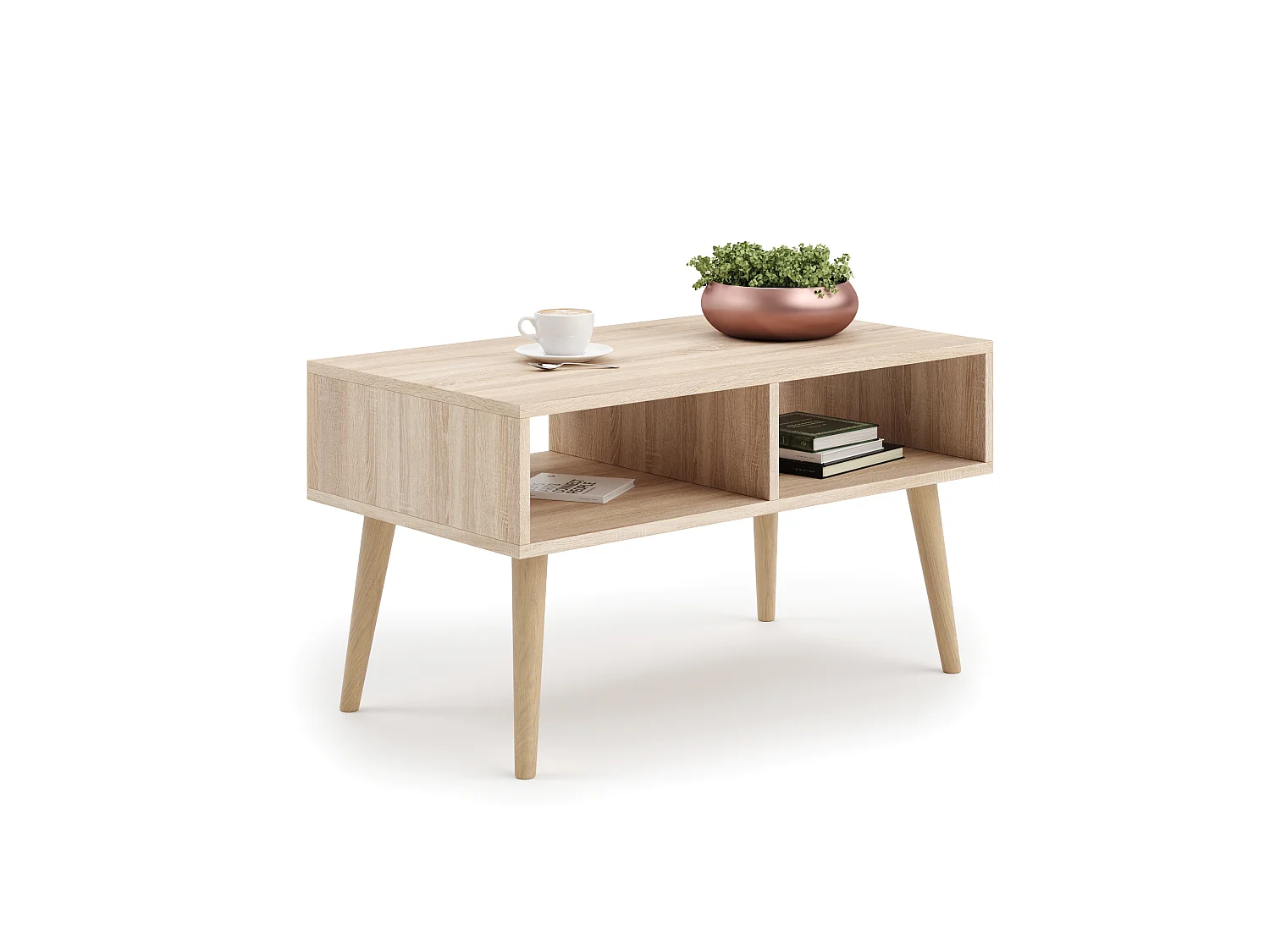 Table basse Sandi, style scandinave - chêne sonoma