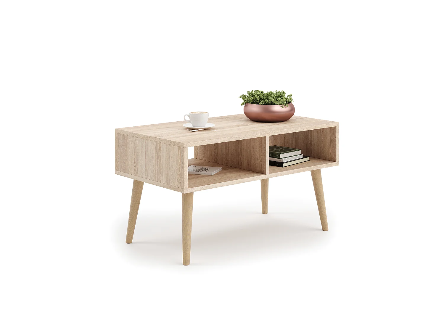 Table basse Sandi, style scandinave - chêne sonoma