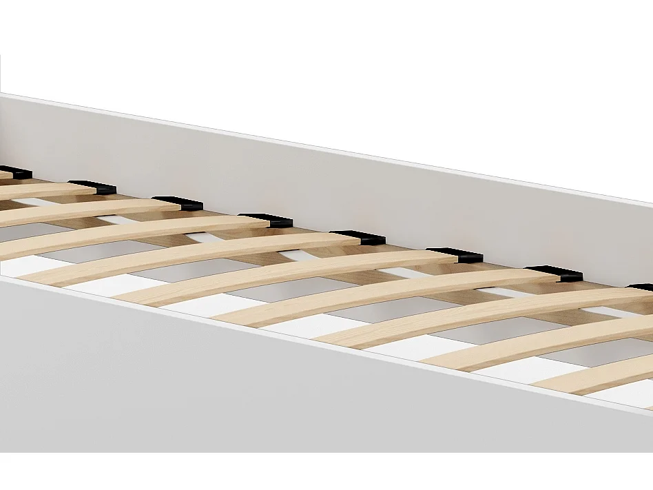 Eryk - lit simple 180x80 dans un ensemble avec un tiroir, une balustrade, un matelas et un cadre