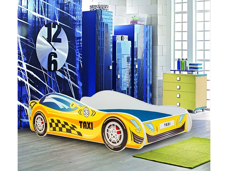 Cama de criança com colchão e estrado incluídos 140 x 70 Kobi Taxi