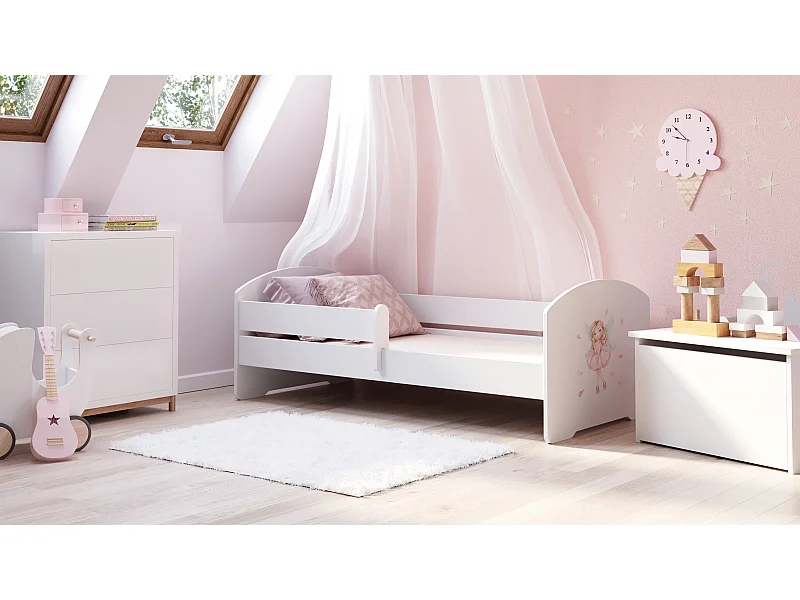 Cama de criança 160 x 80 colchão e estrado incluídos Kobi Luk Girl with wings