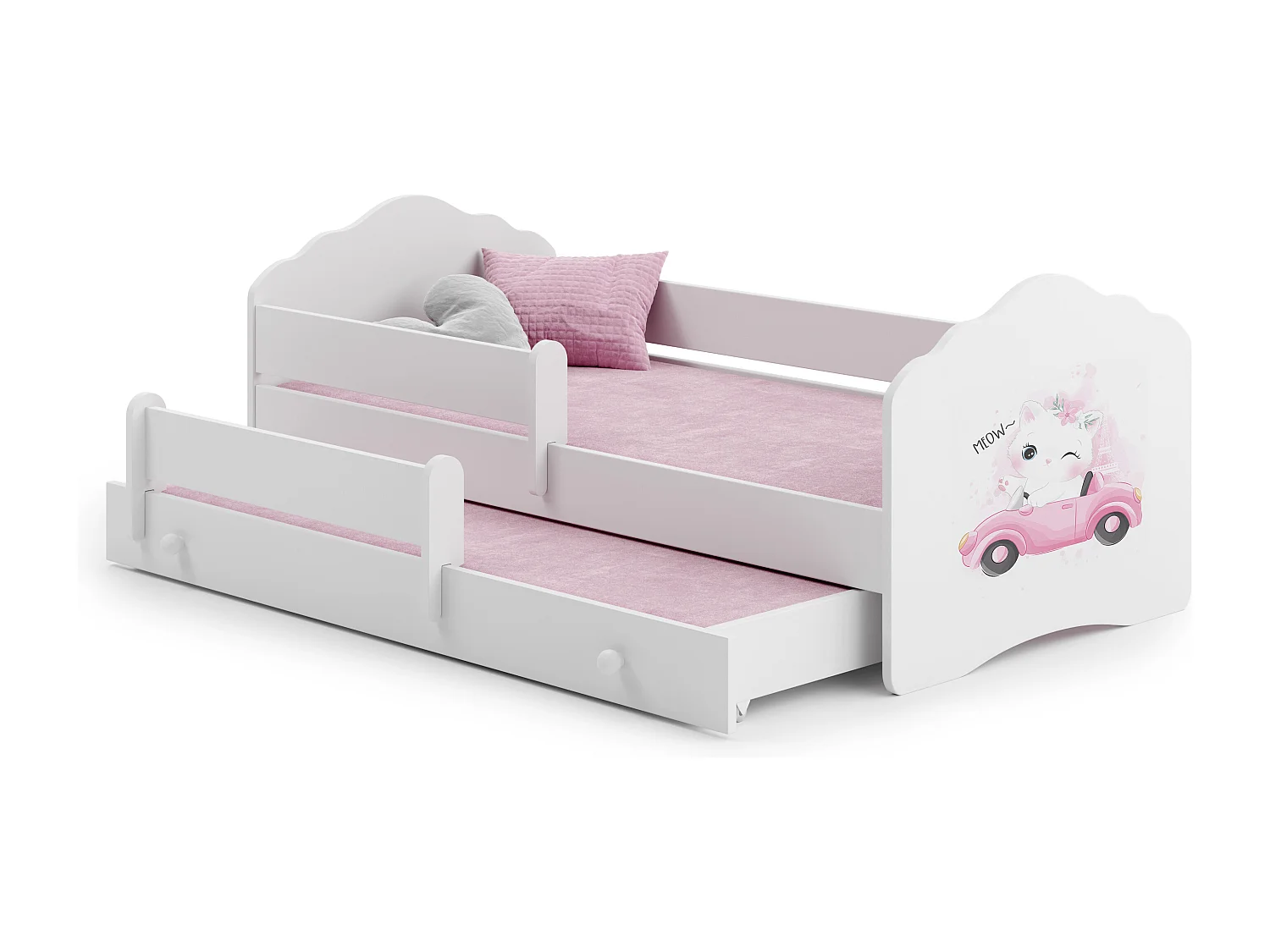 Cama dupla 160 x 80 com colchões e estrados incluídos Kobi Wave Cat