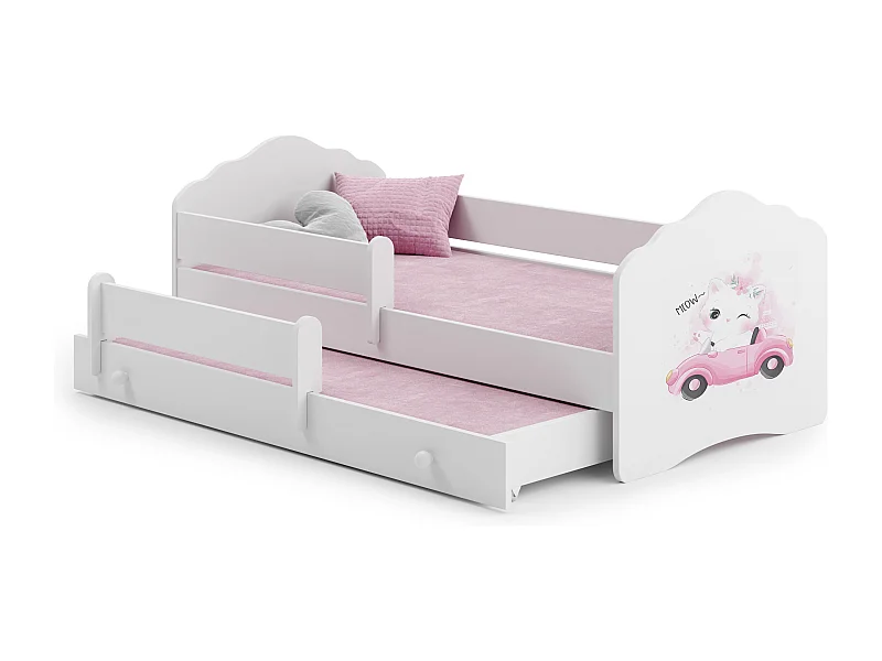 Cama dupla 160 x 80 com colchões e estrados incluídos Kobi Wave Cat