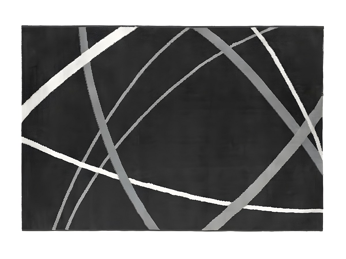 Tapete estilo design LINIA Polipropileno 140 x 200 cm Preto