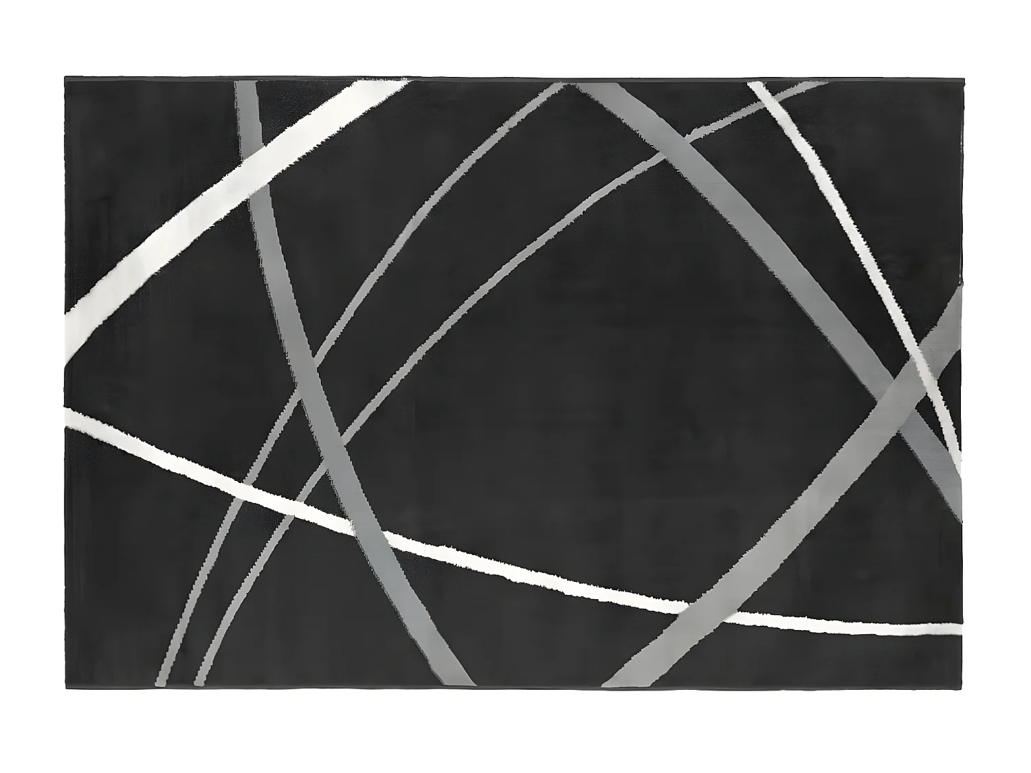 Teppich Design - 200 x 290 cm - Polypropylen - Schwarz, Grau & Weiß - LINIA